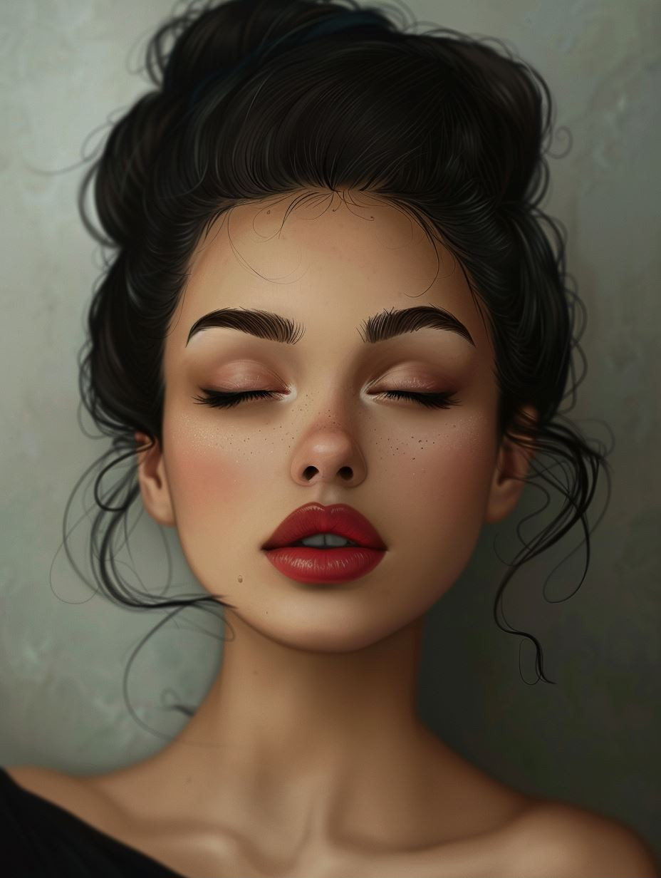 Ethereal Gazes: A Study in Digital Beauty - Image 1