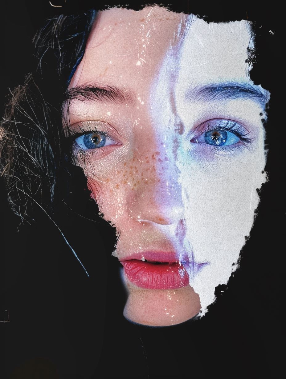 Ethereal Gaze Through Distressed Frames - Image 3