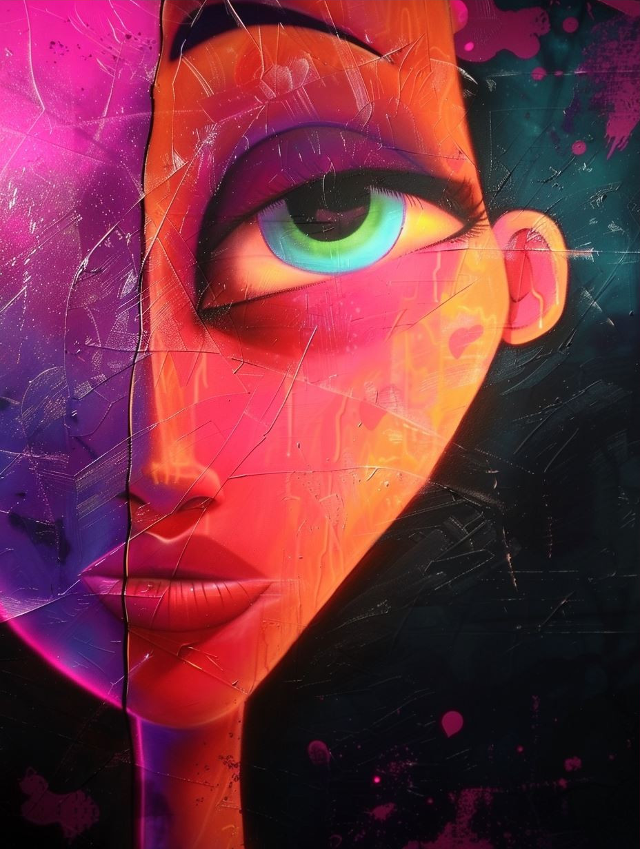 Neon Dreams Digital Portraiture - Image 3