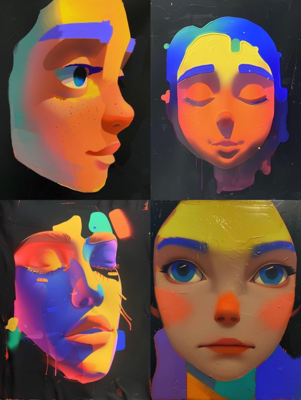 Neon Spectrum Portrait Study