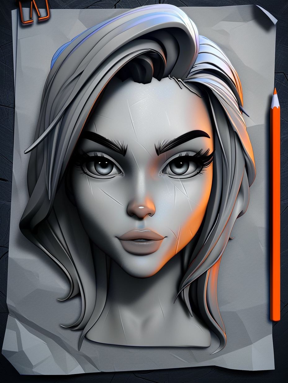 Digital Portraiture Stylized Character Study - Image 1