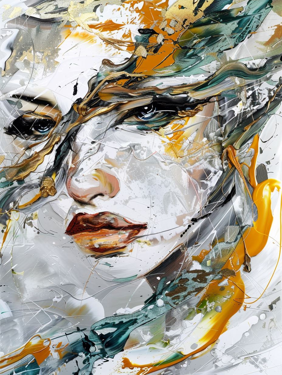 Abstract Expressionist Female Portraits - Image 4