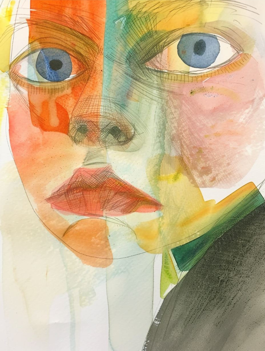 Abstract Fragmented Watercolor Portraits - Image 3