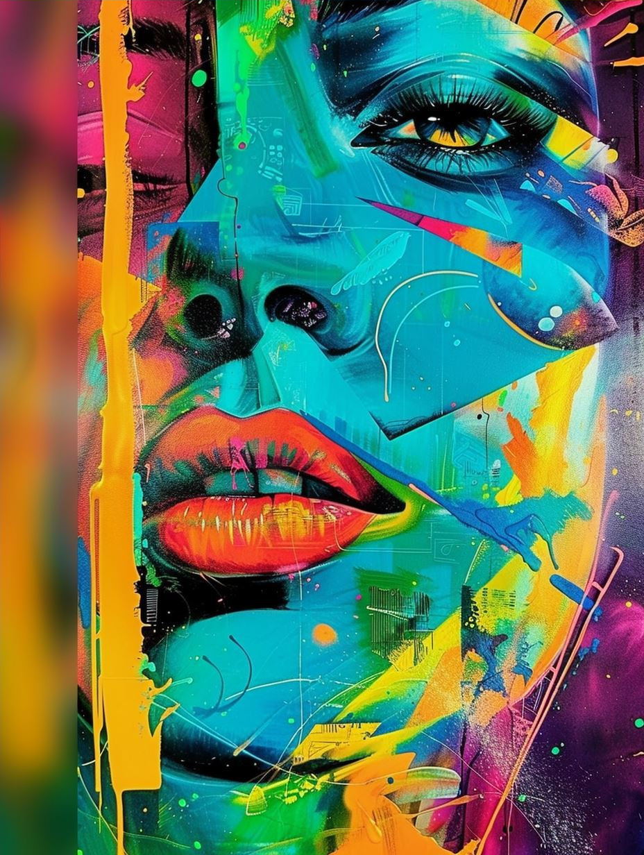 Prismatic Soul Neon Portrait - Image 4