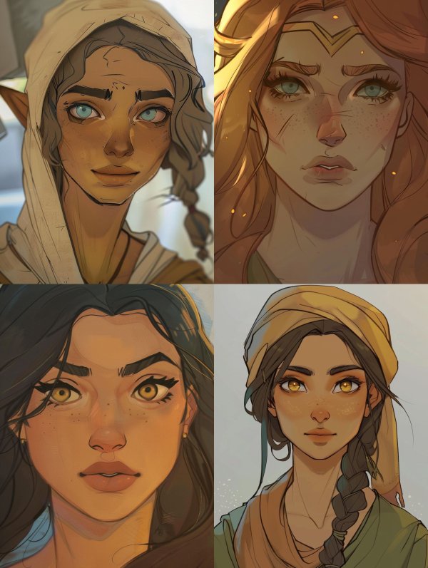 Diverse Fantasy Character Portraits