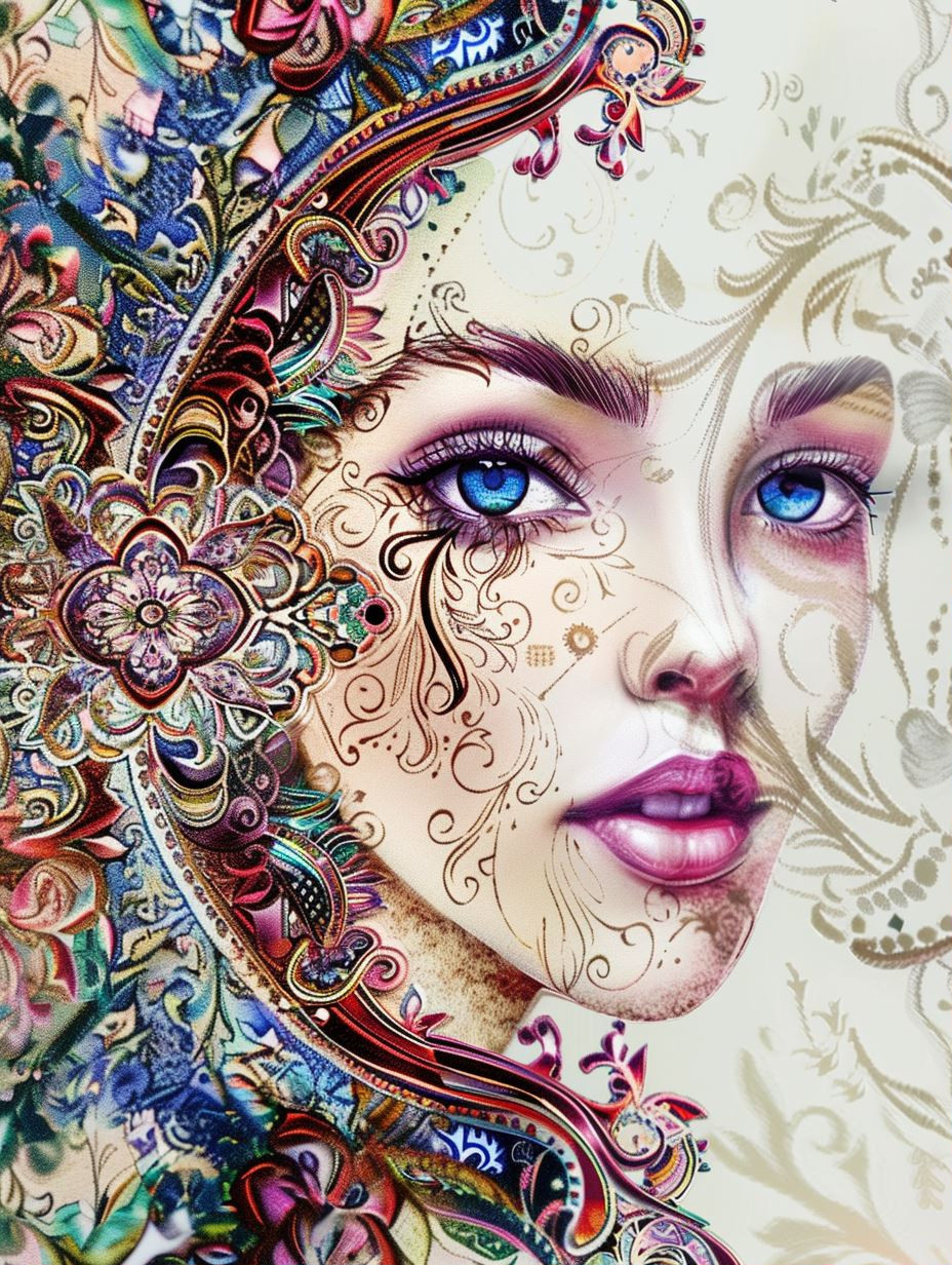 Ethereal Floral Portrait Fusion - Image 1