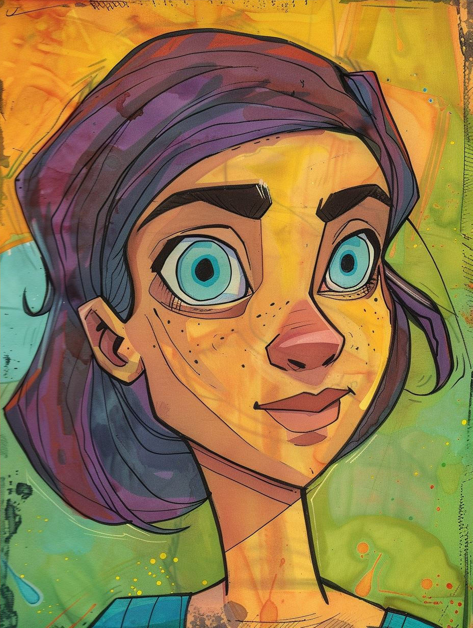 Whimsical Melancholy Ink Portrait - Image 4