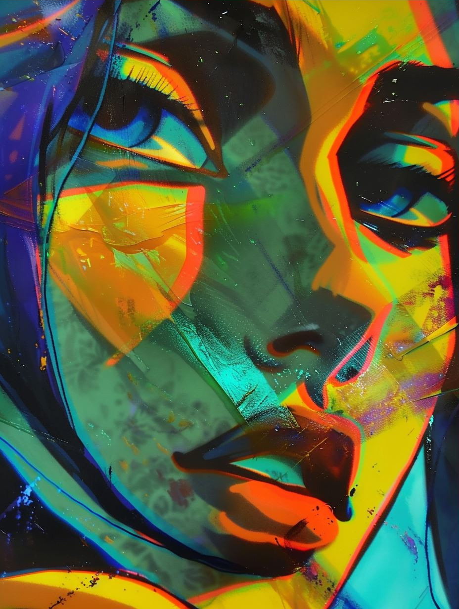 Neon Fragmented Urban Portrait - Image 3