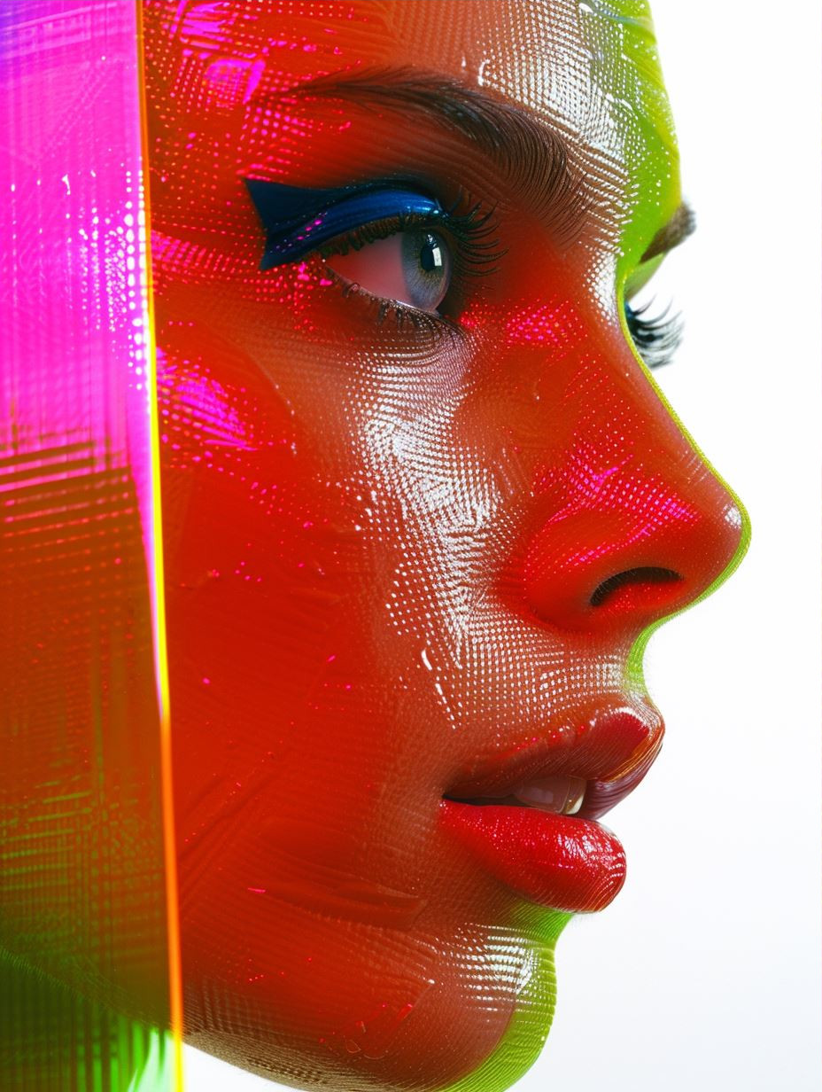 Neon Prism Portraiture Study - Image 3
