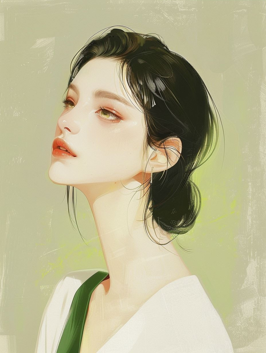 Emerald Visions: A Study of Feminine Grace - Image 3