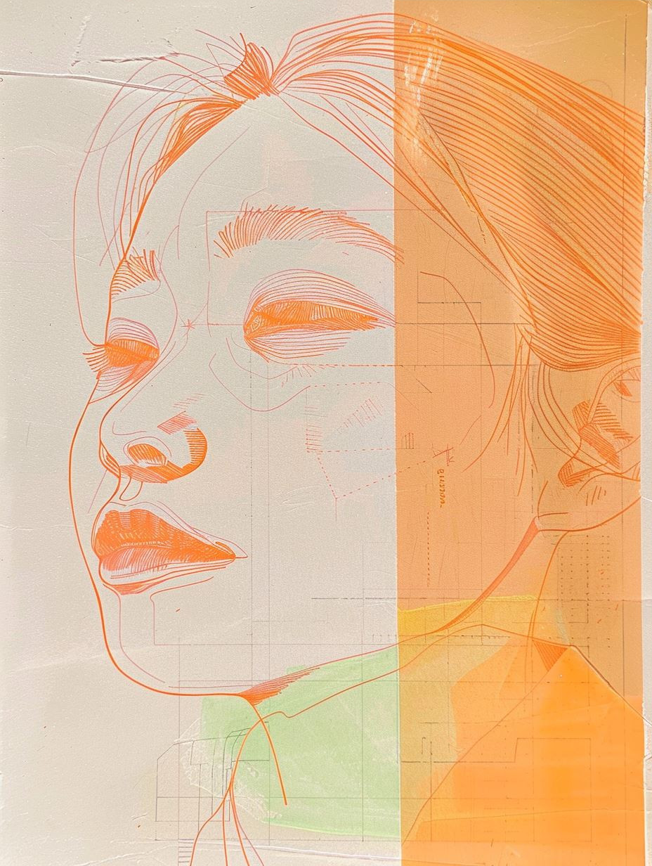 Ethereal Orange Layered Portraits - Image 3