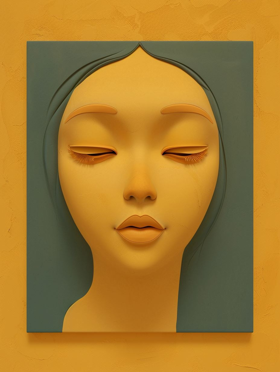 Serene Golden Bas Relief - Image 1
