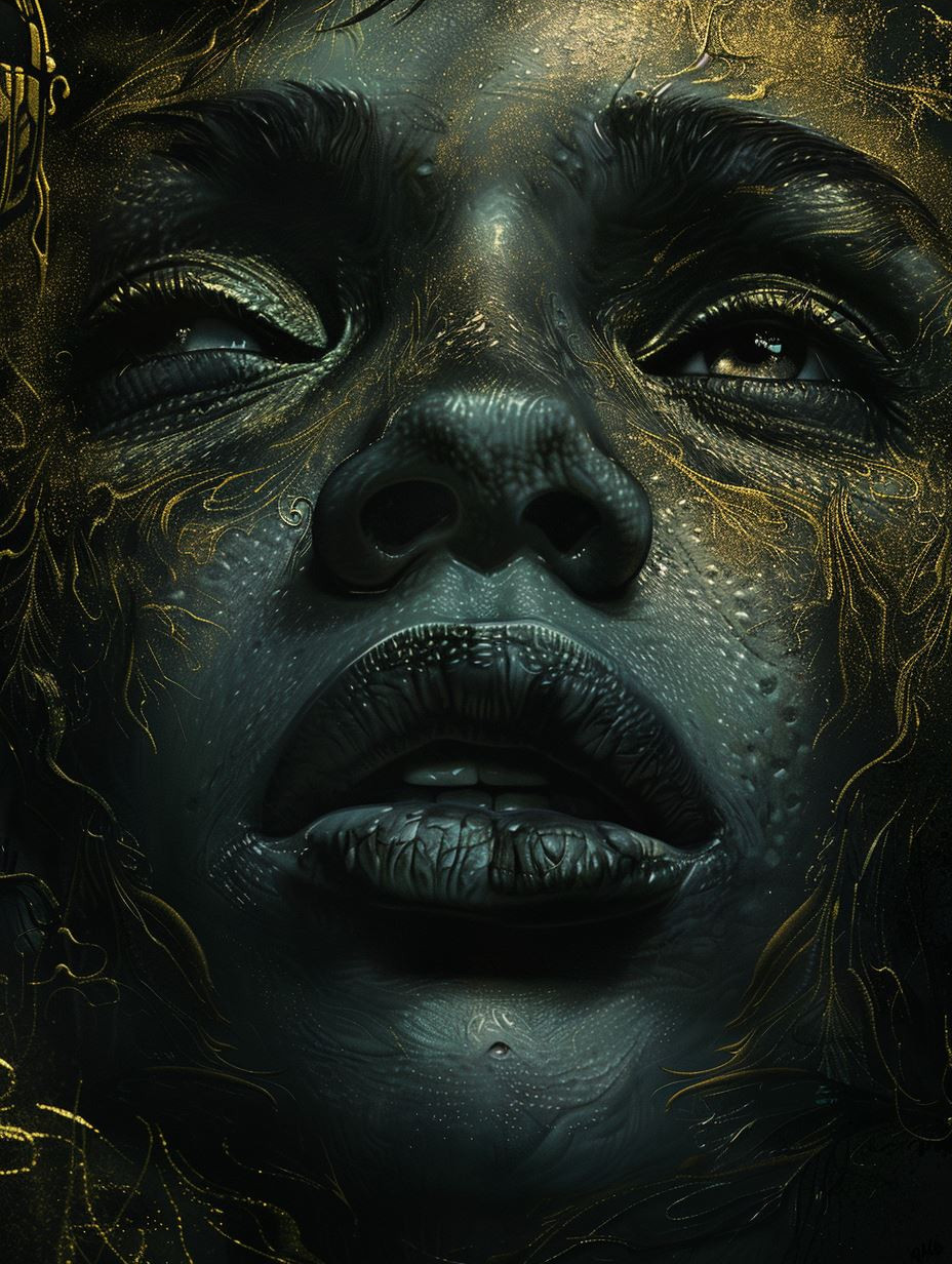 Gilded Emerald Ethereal Visage - Image 3