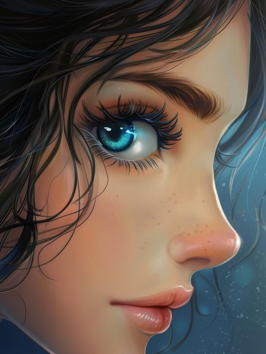 Melancholy Rain in Blue Hues - Image 3