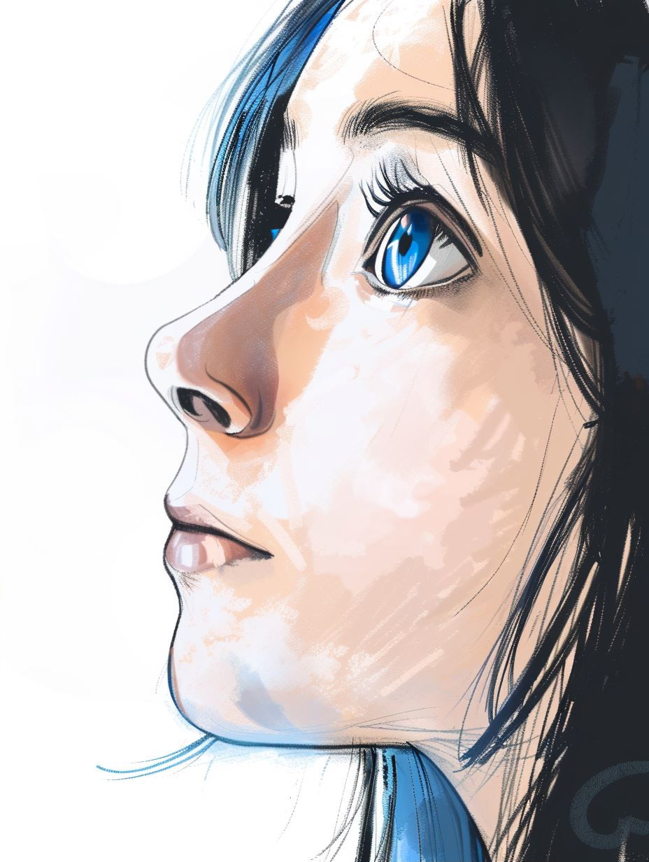 Ethereal Blue Digital Sketch - Image 2