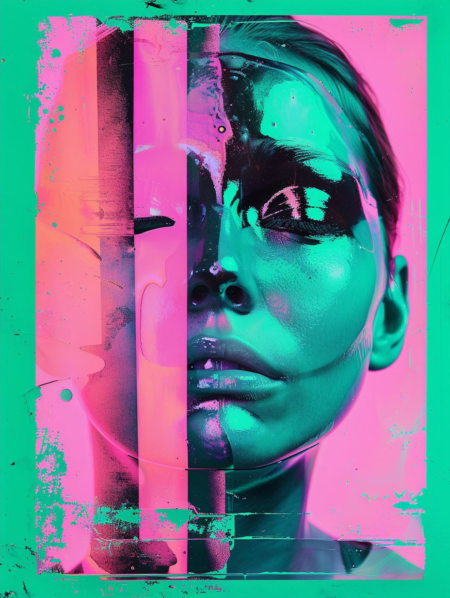 Neon Liquid Chrome Portrait - Image 4