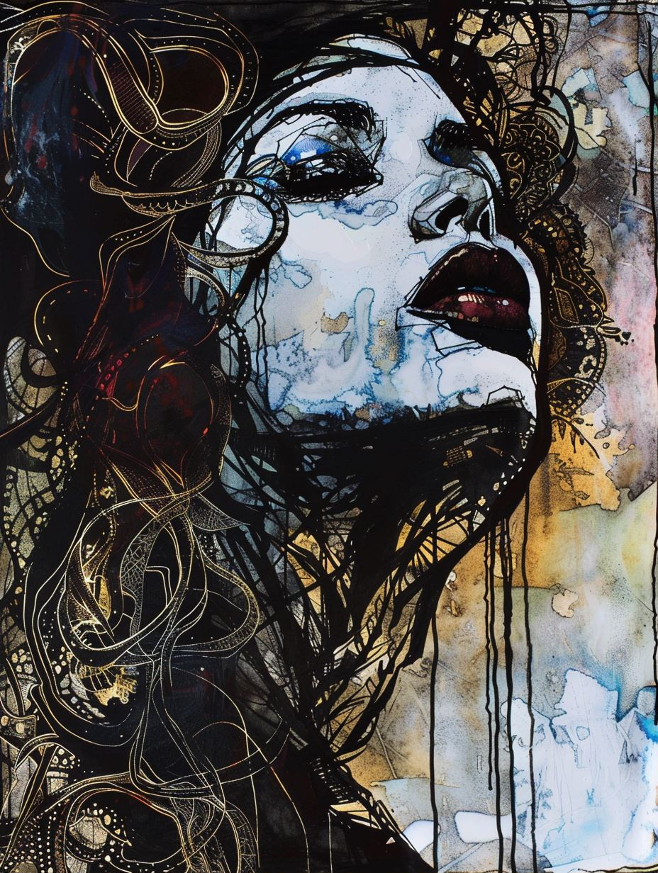 Ethereal Ink and Gold Decay