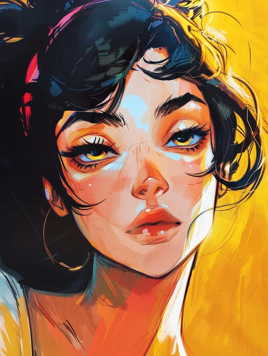 Golden Glow Digital Portrait Series - Image 1