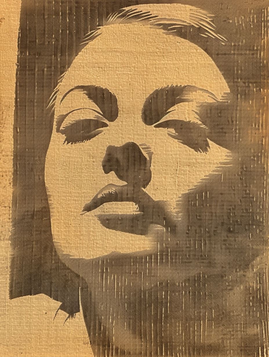 Vintage Sepia Screenprint - Image 1