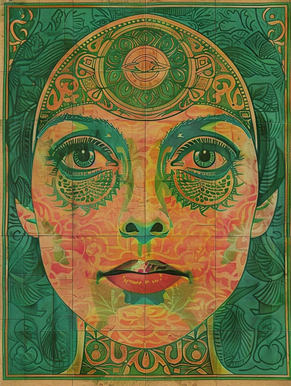 Mystic Emerald Psychedelic Portrait