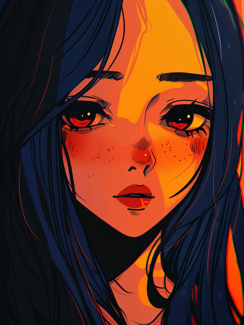 Neon Shadows Anime Portraits - Image 2
