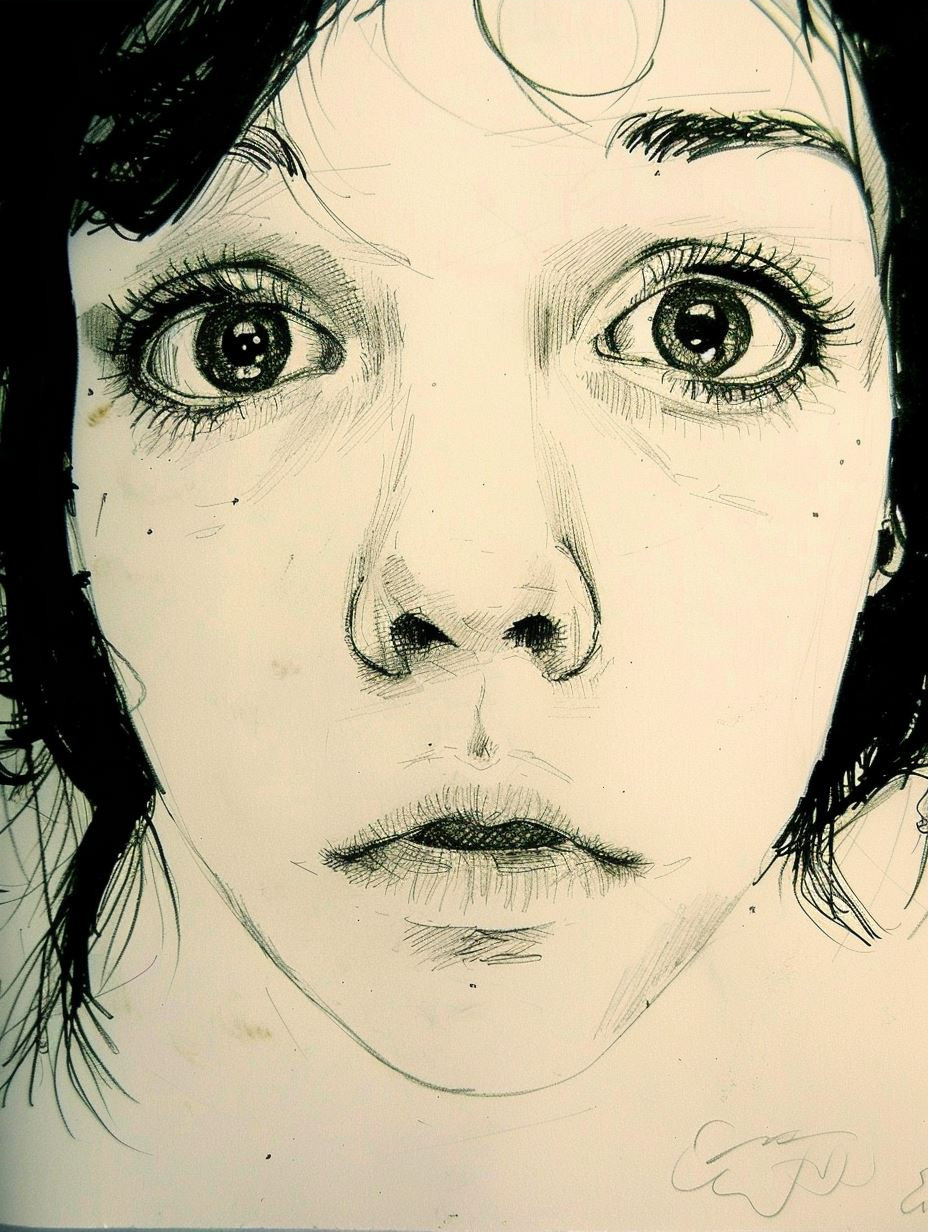 Melancholy Gaze in Dark Shadows - Image 3