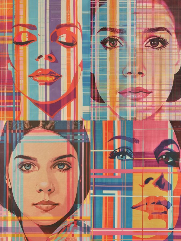 Digital Glitch Portrait Mosaic