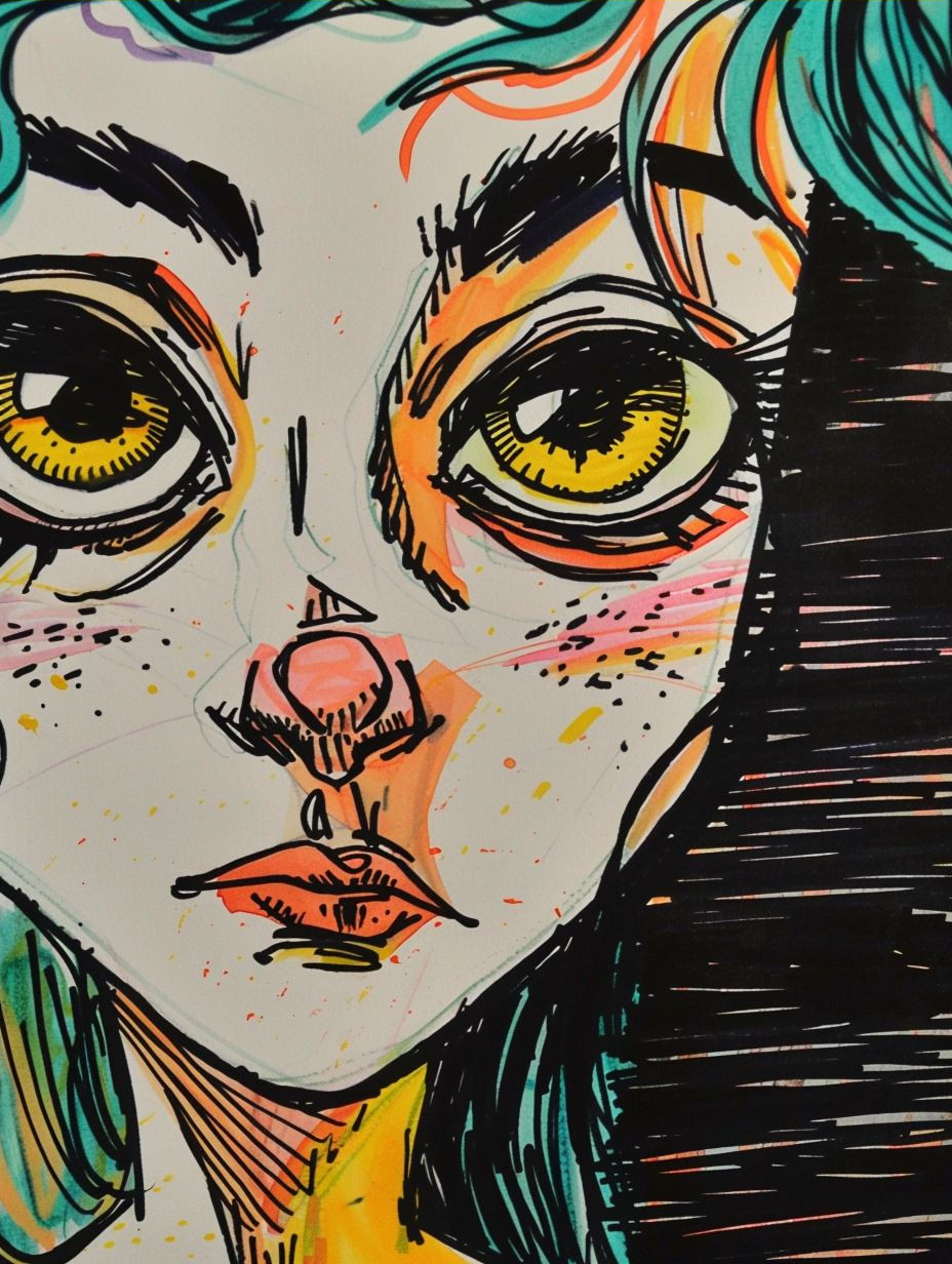 Ethereal Watercolor Ink Portrait - Image 4