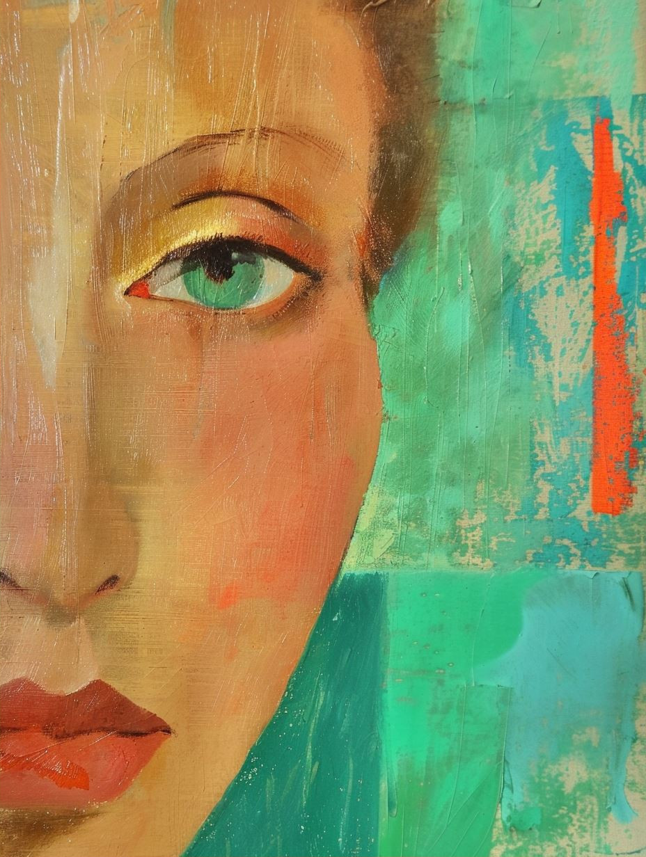 Abstract Ethereal Portrait in Teal - Image 2