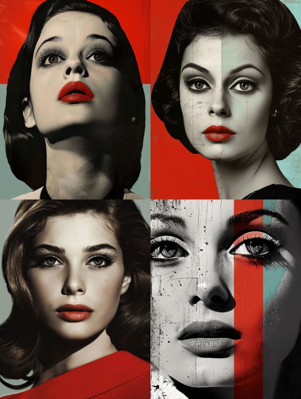 Vintage Noir Crimson Elegance