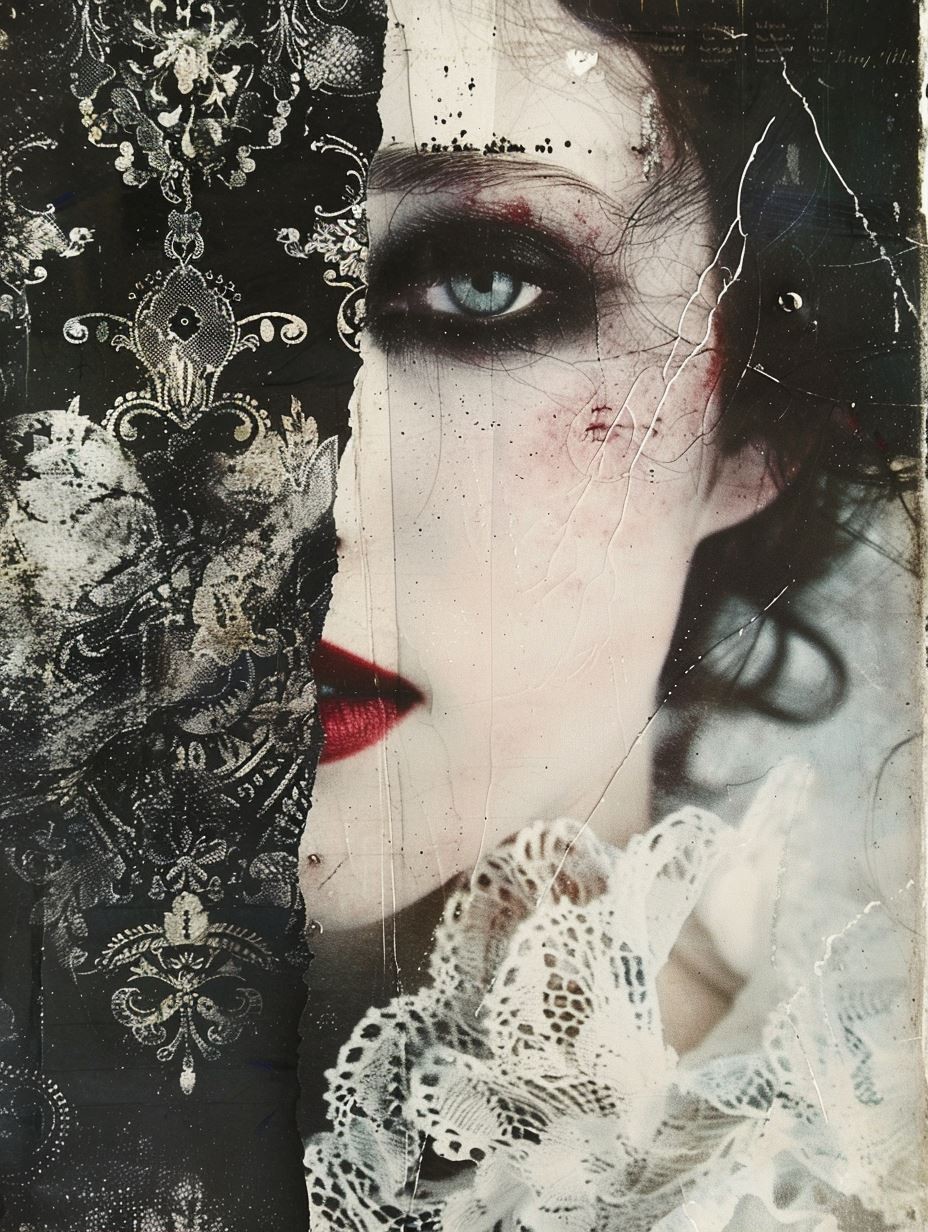 Dark Gothic Mixed Media Portrait - Image 2