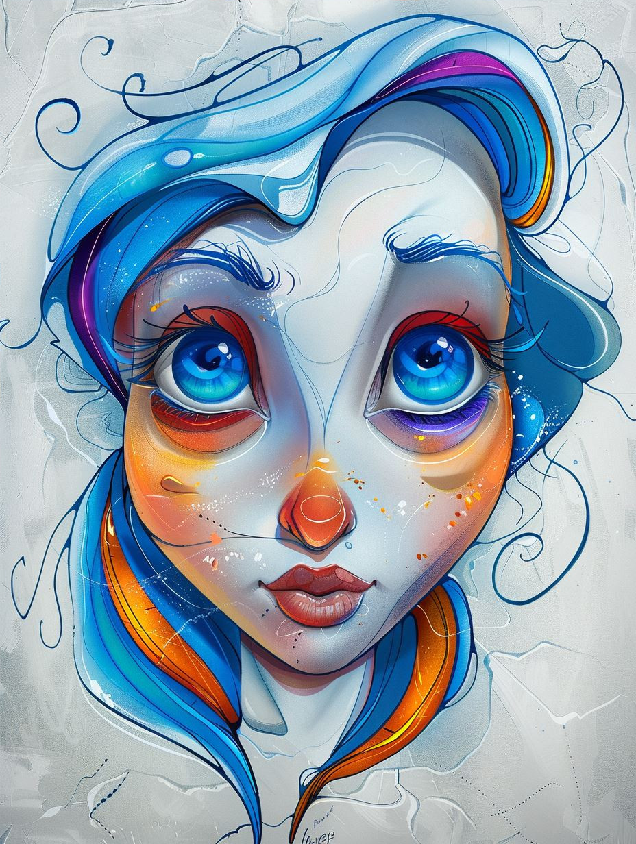 Vibrant Ethereal Digital Portrait - Image 4