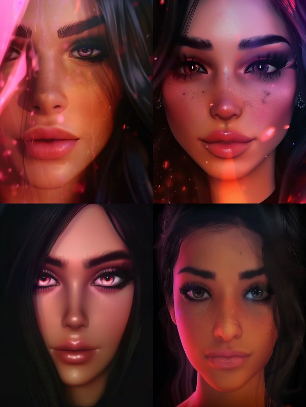 Neon Dreams: AI Digital Portraits