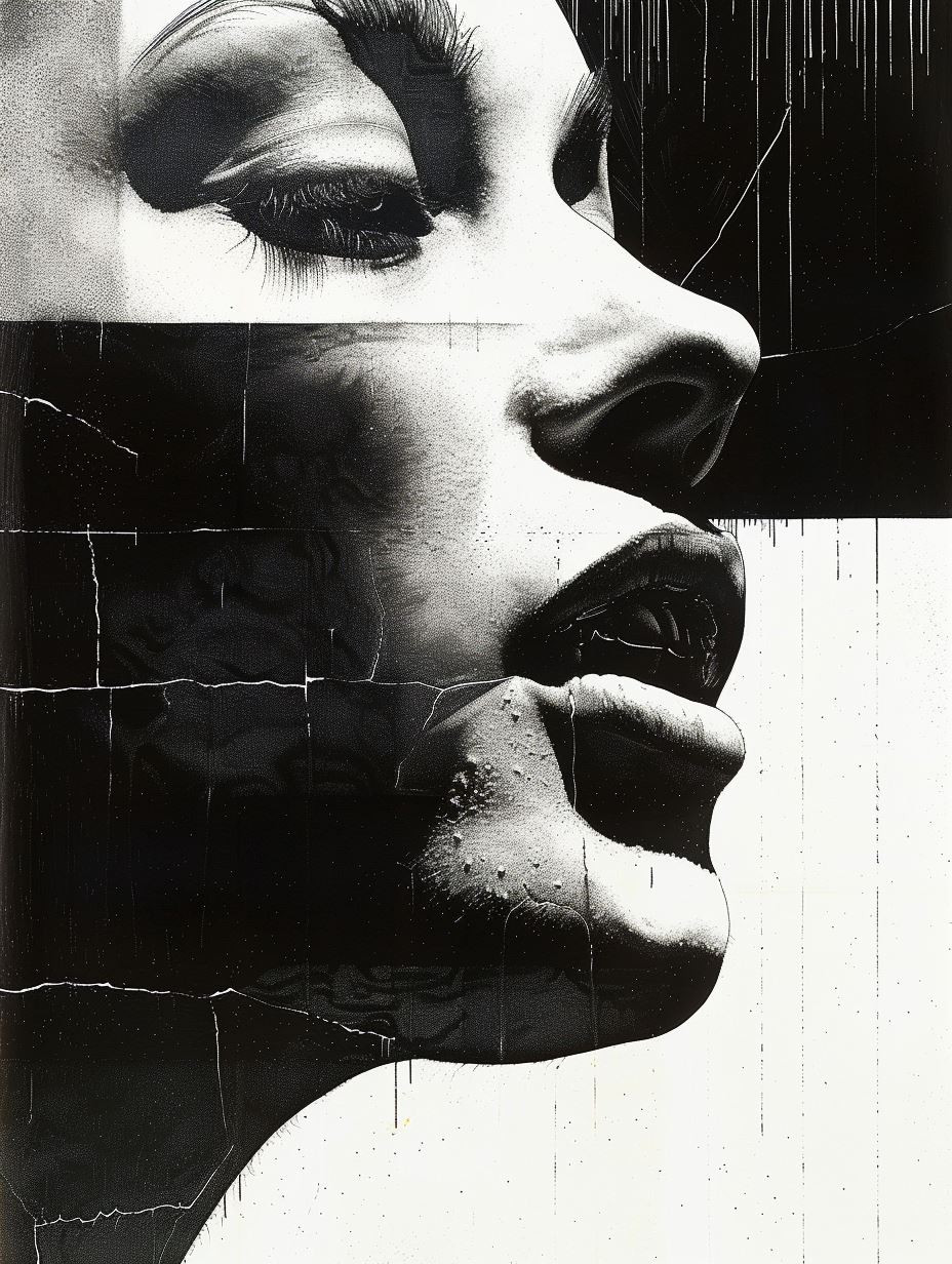 Surreal Monochrome Portrait Collage - Image 3