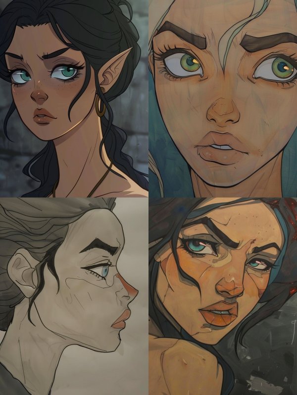 Melancholy Elf in Dark Tones