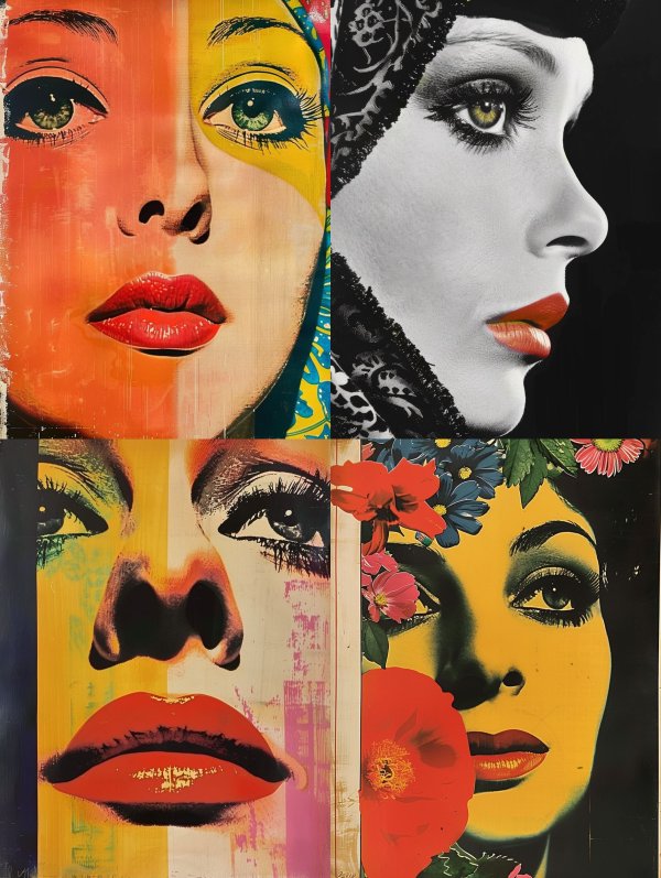 Vibrant Pop Art Portrait Collage