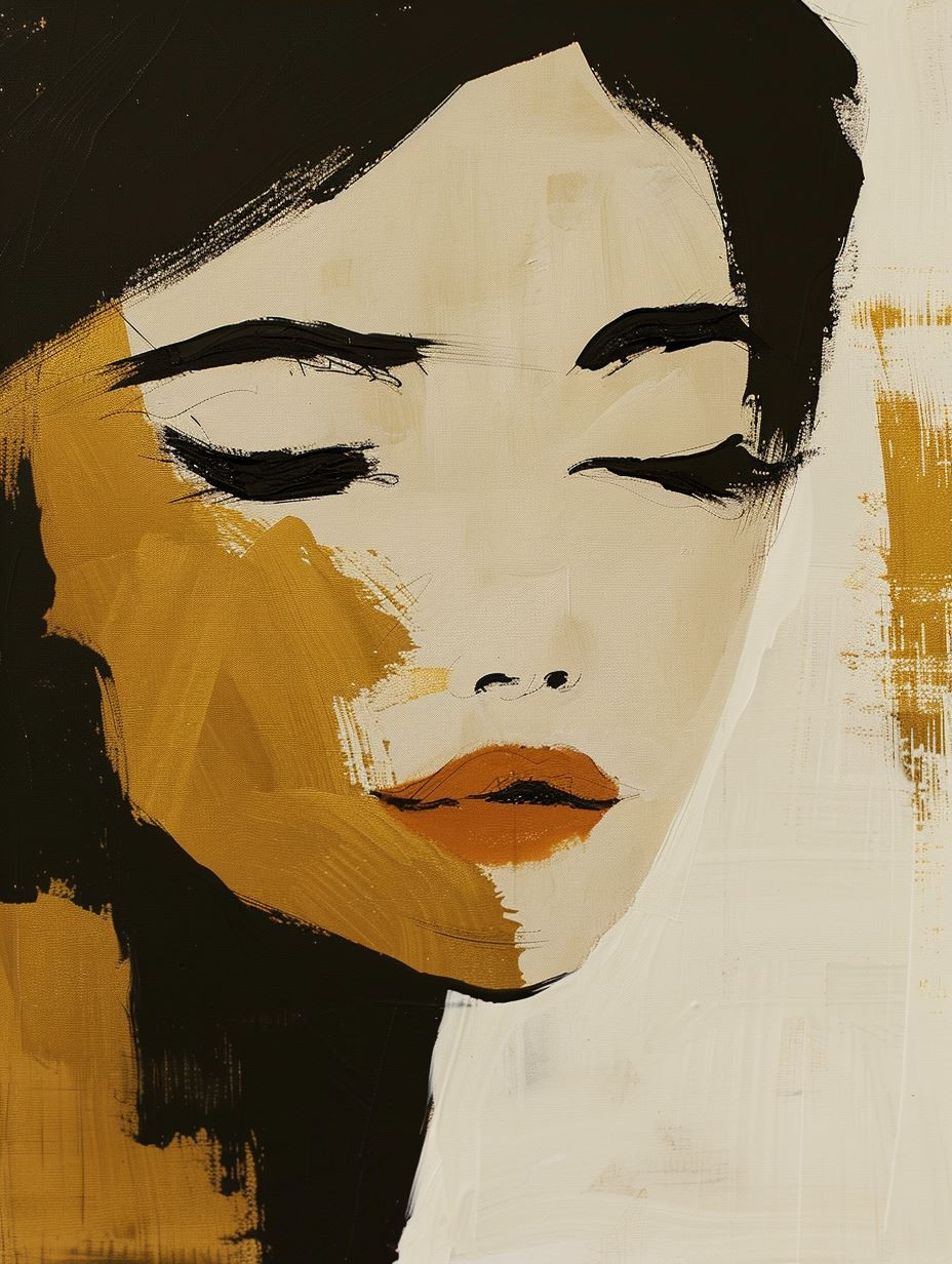 Abstract Minimalist Portrait in Ochre - Image 3