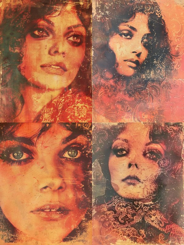 Vintage Cinematic Portrait Collage