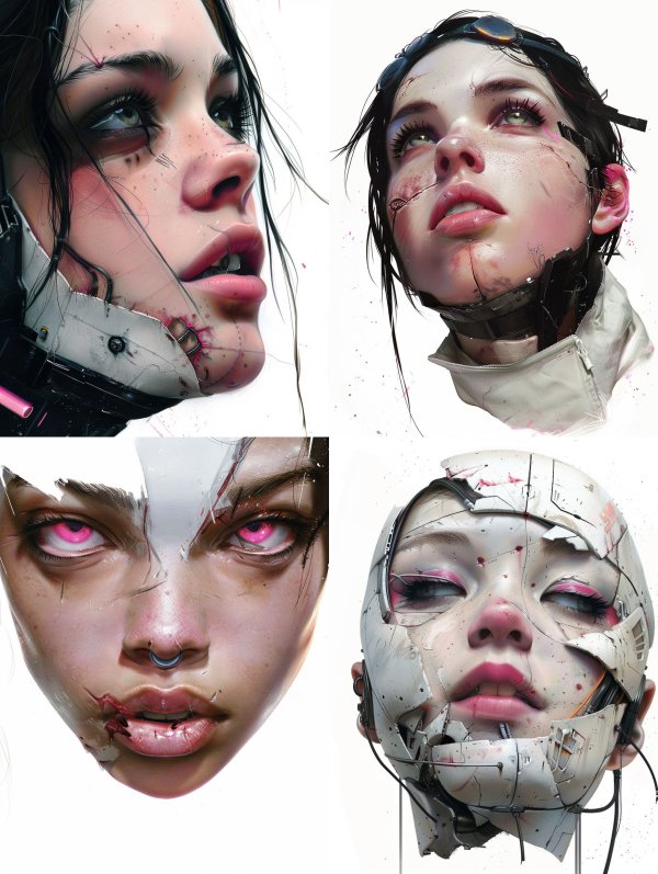 Fragmented Android Soul Portraits