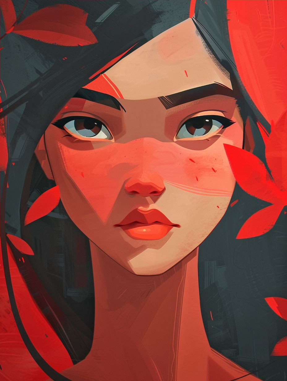 Crimson Visions: Four Faces of Contrast - Image 4