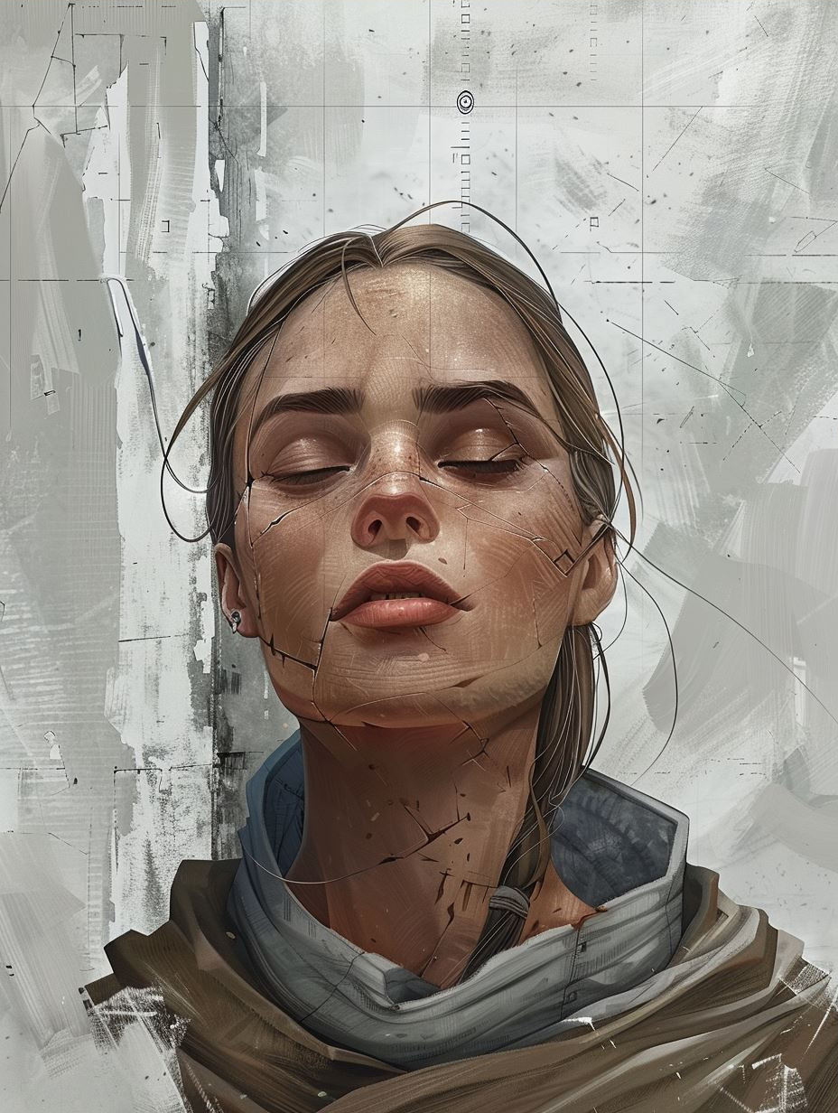 Cybernetic Blueprint Portrait Study - Image 3