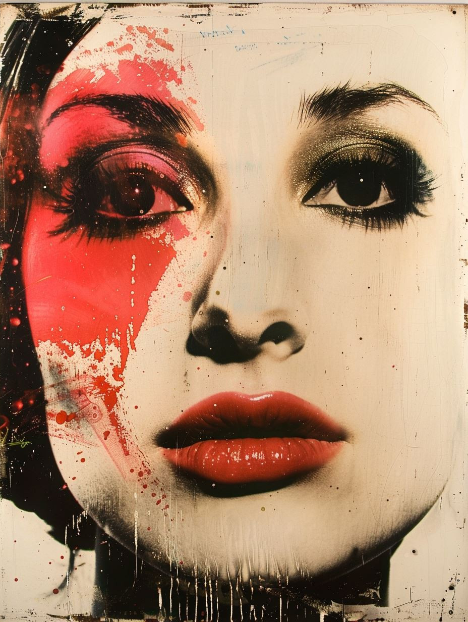 Fragmented Gazes in Red and Black - Image 4