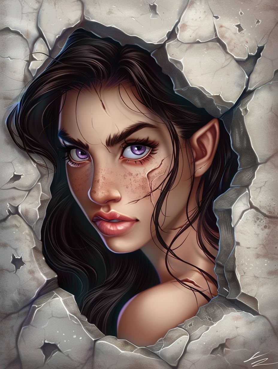 Luminous Freckled Digital Portrait - Image 4