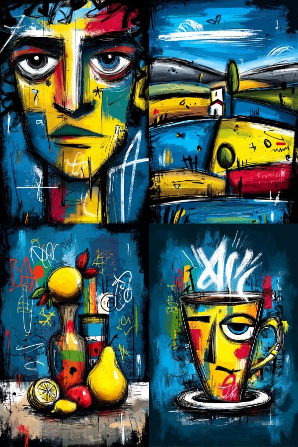 Vibrant Echoes of Modern Abstract Art