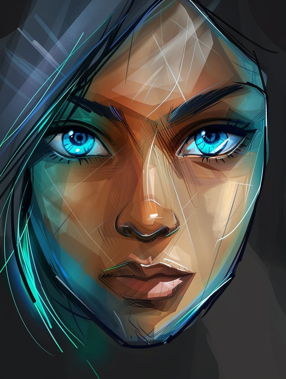Neon Visions: Digital Portrait Studies - Image 3
