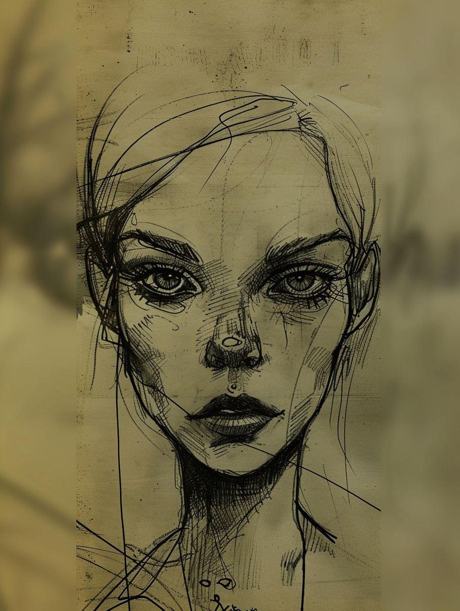 Soulful Gazes: Charcoal Portrait Studies - Image 1