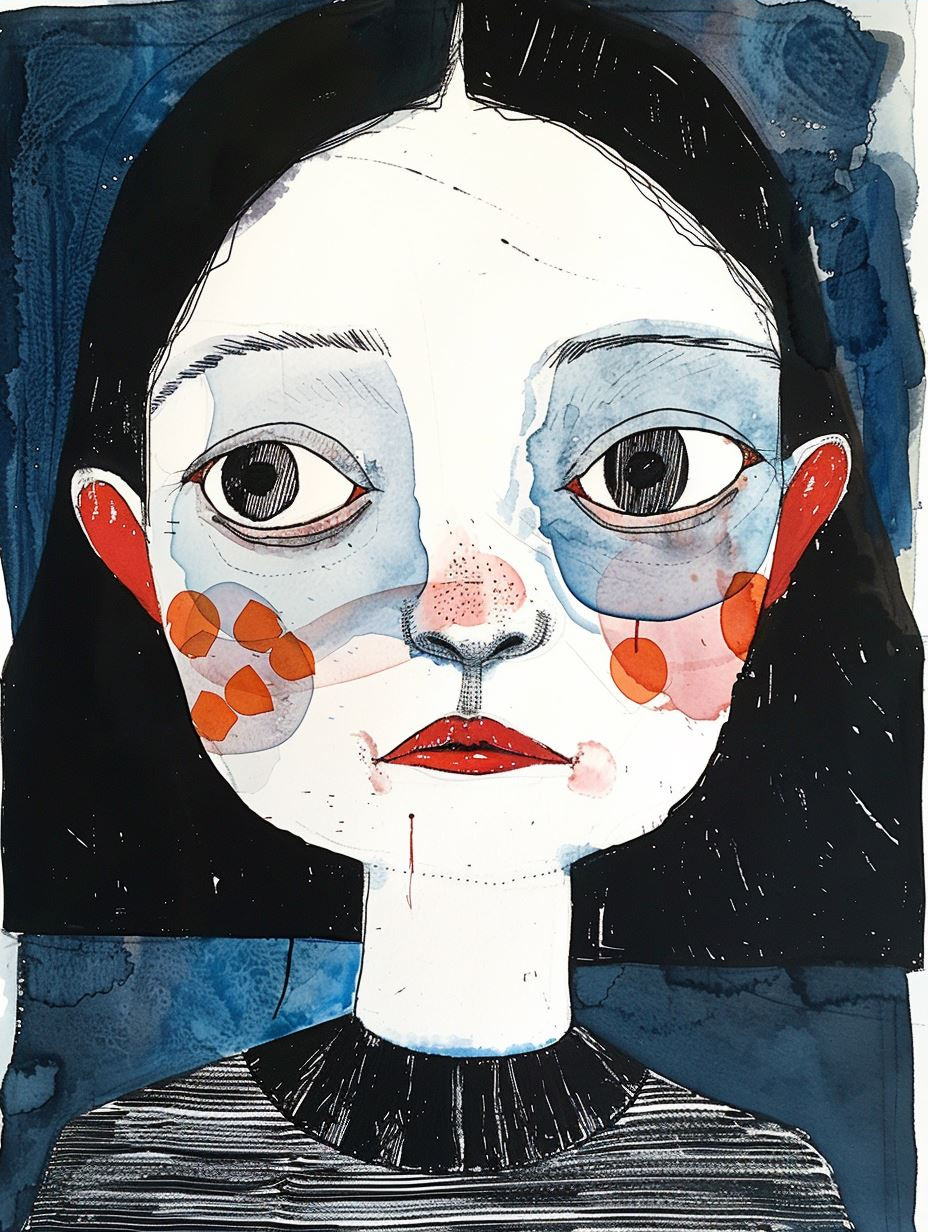Melancholic Blue Portrait Studies - Image 3