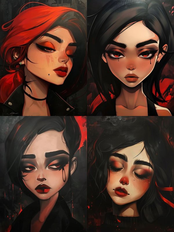 Moody Crimson Noir Portraits