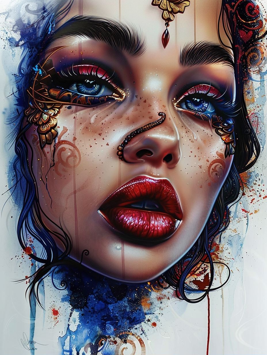 Ethereal Gilded Mystic Portrait