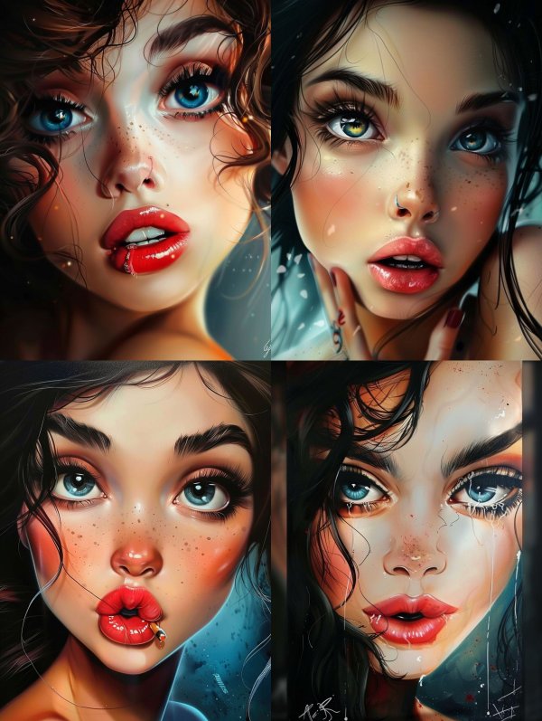 Ethereal Gazes: Digital Portrait Series